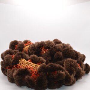 Homemade Orange and Brown Ruffle Scarf